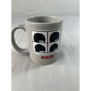 beatles tribute coffee mug yeah yeah yeah rain band ceramic gray mug